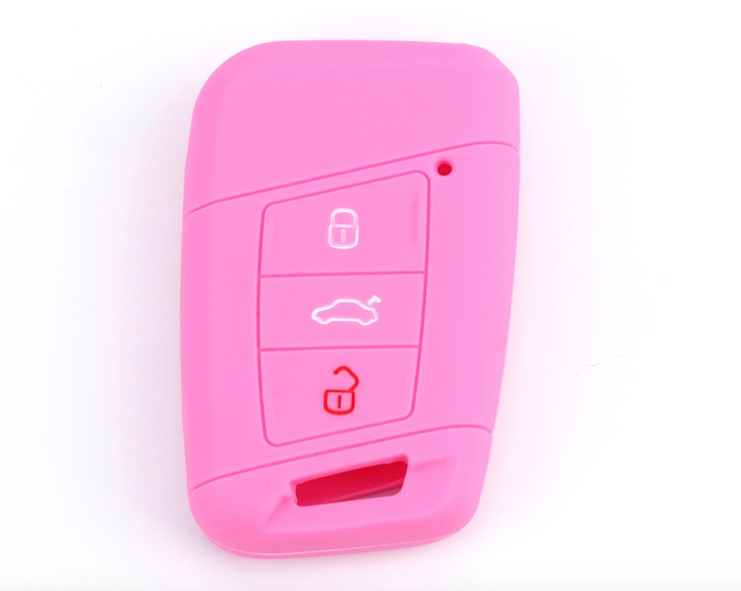 Защитный, ультралегкий, силиконовый чехол MyPads M-2374446 розовый для автомобильного смарт ключа зажигания на 3 кнопки SKODA Шкода / Volksvagen Фо.