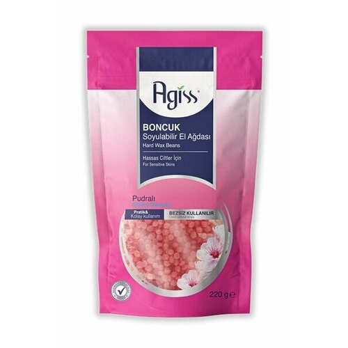 Agiss Восковые гранулы для депиляции для чувствительной кожи пакет-бутылка, 220гр, 24шт в уп.