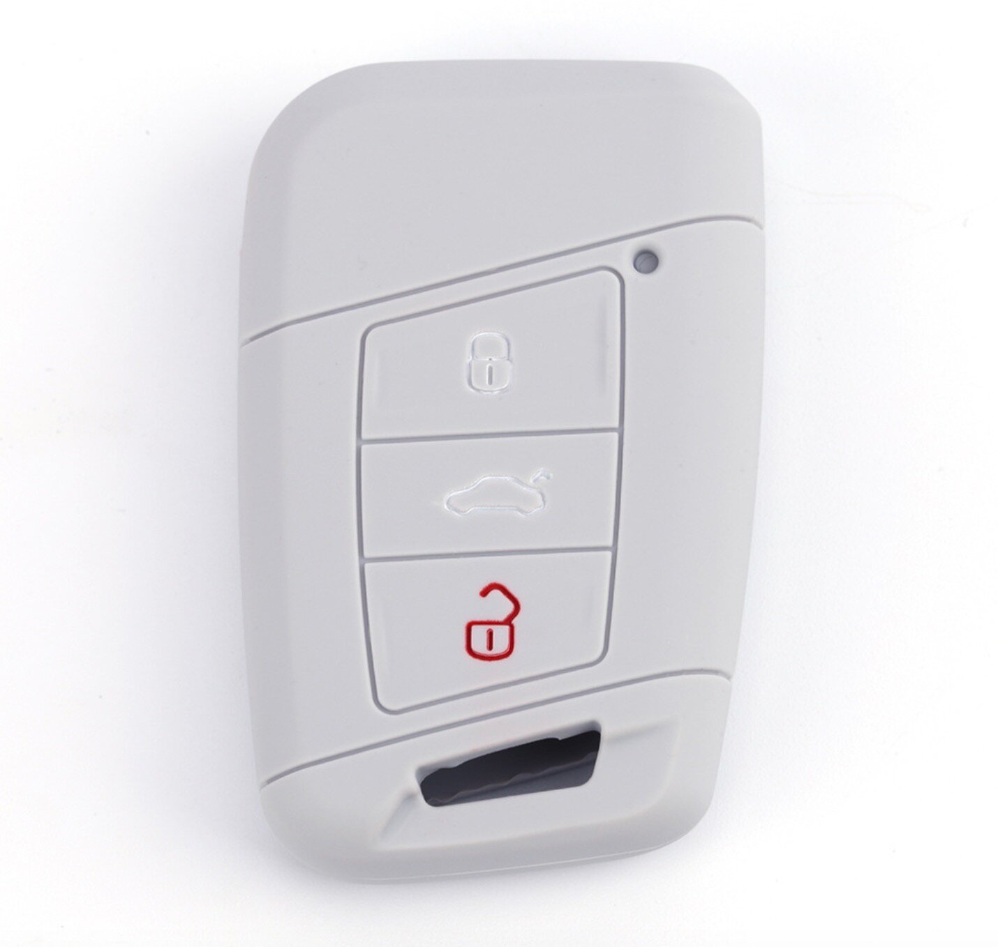 Защитный, ультралегкий, силиконовый чехол MyPads M-2374445 серый для автомобильного смарт ключа зажигания на 3 кнопки SKODA Шкода / Volksvagen Фоль.