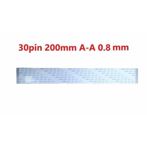 Шлейф FFC 30-pin Шаг 0.8mm Длина 20cm Прямой A-A AWM 20624 80C 60V VW-1 шлейф ffc 24 pin шаг 0 5mm длина 20cm обратный a b awm 20624 80c 60v vw 1