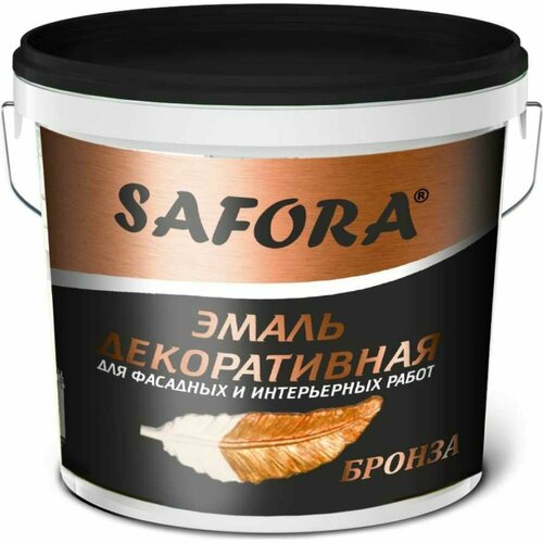 SAFORA Краска декоративная акриловая перламутровая, эмаль бронза 800г ЭМ101/2