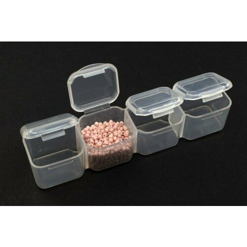 Контейнер для мелочей прямоугольный 4 ячейки 2,5х2х2см, пластиковый, 1005-048, 1шт