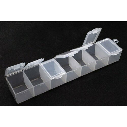 Контейнер для мелочей прямоугольный 7 ячеек 15,3х3,4х2,4см, пластиковый, 1005-017, 1шт