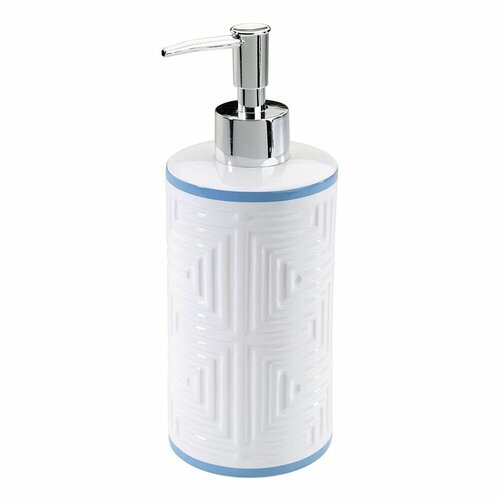 Дозатор для жидкого мыла Mercer 7,6х20 см, цвет белый + голубой, материал керамика, Avanti, США, 14502D