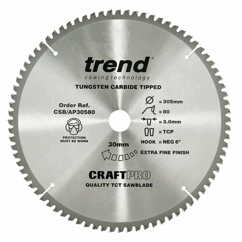 Trend Пильный диск 305 мм 80 зубьев по алюминию и пластику CSB/AP30580