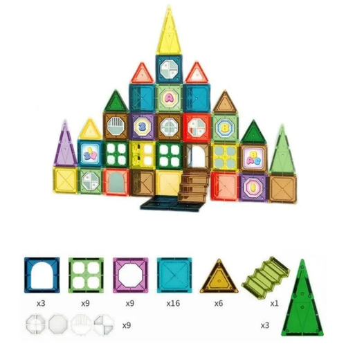 Конструктор магнитный MAGNETIC BUILDING TILES 56 деталей DK TOYS J001