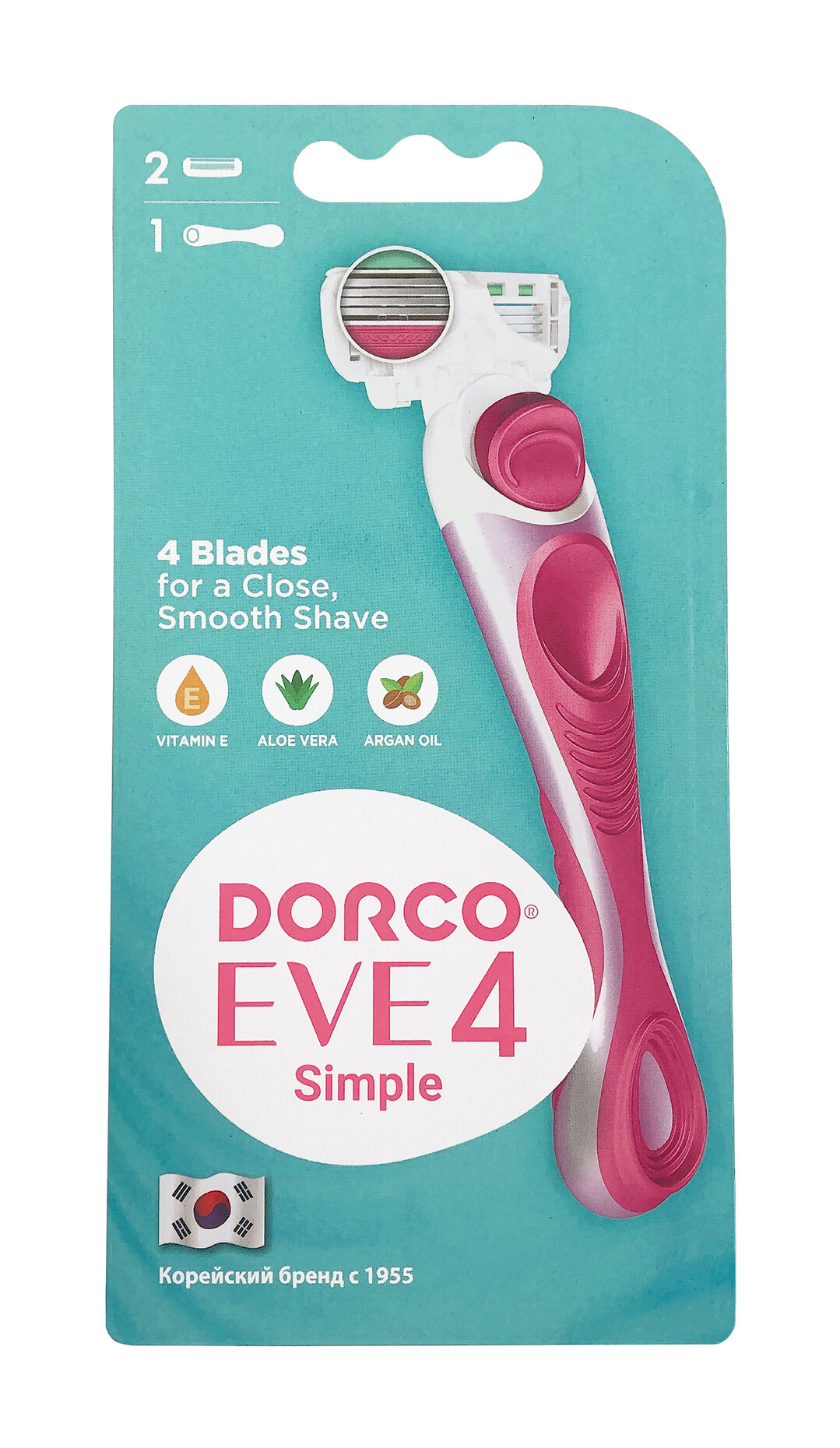 DORCO Cтанок для бритья Dorco Eve 4 Simple жен, 2 сменные кассеты