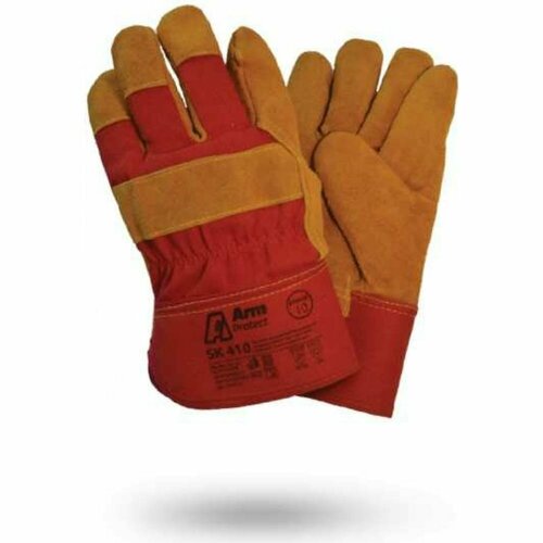 перчатки спилковые русские львы утепленные 10 75 2 пары Утепленные спилковые комбинированные перчатки Armprotect SK410