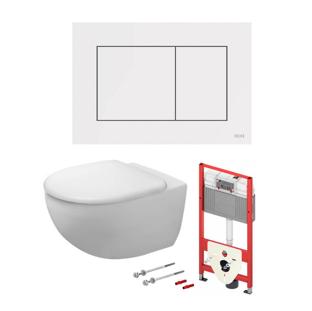 Комплект с панелью смыва TECEnow белая и унитазом Duravit Architec Rimless®, 1000105