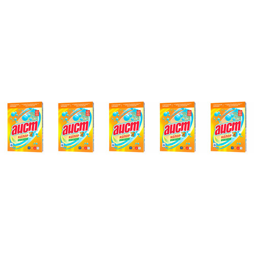 Стиральный порошок, Аист, колор, автомат+ручная стирка, для цветного белья, 400 г, 5 шт