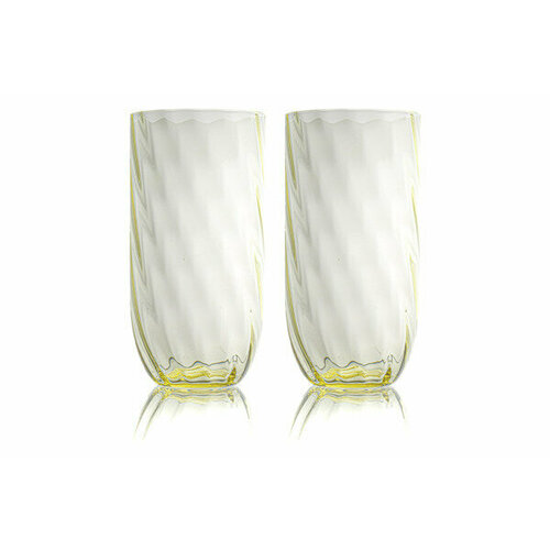 Набор стаканов для воды Anna Von Lipa Водоворот 300 мл, 2 шт, стекло хрустальное, желтый