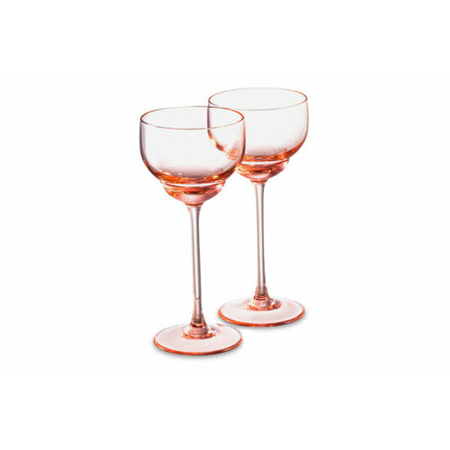 Набор бокалов для десертного вина Klimchi Тени 135 мл, 2 шт, богемское стекло, розовый