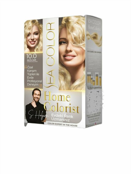 SEA COLOR Набор для окрашивания волос HOME COLORIST HAIR DYE KIT 10.0 Сияющий блондин