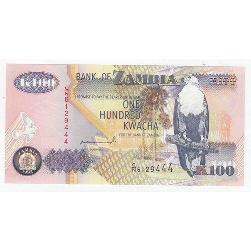 Замбия 100 квача 1992 г. (2) замбия 100 квача nd 1991 г