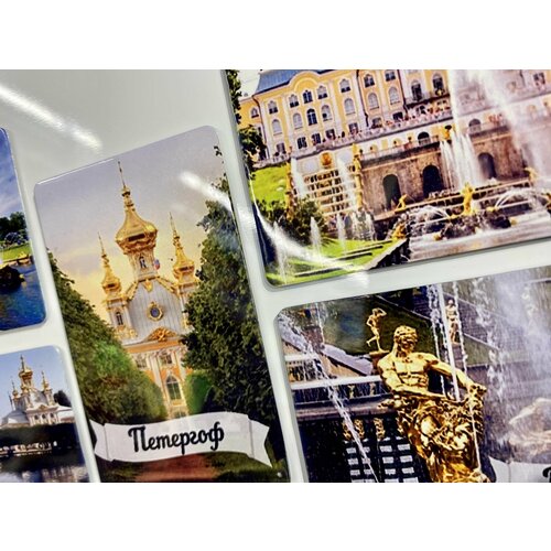 Набор магнитов 5 шт Петергоф Петродворец Питер СПб