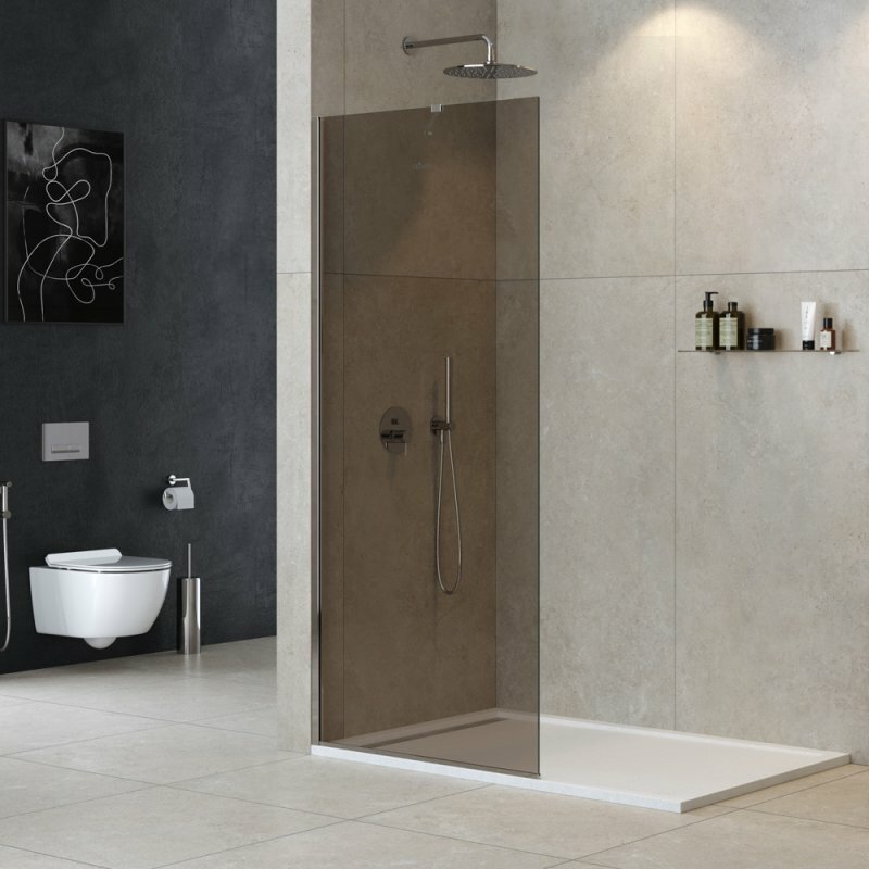 фото Душевая перегородка универсальная с односторонним входом CEZARES LIBERTA-L-1-TB-110-BR-Cr