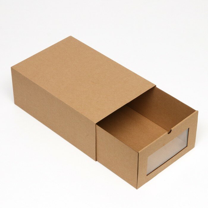 Коробка выдвижная, бурая, 35 х 23,5 х 13,5 см (5шт.)