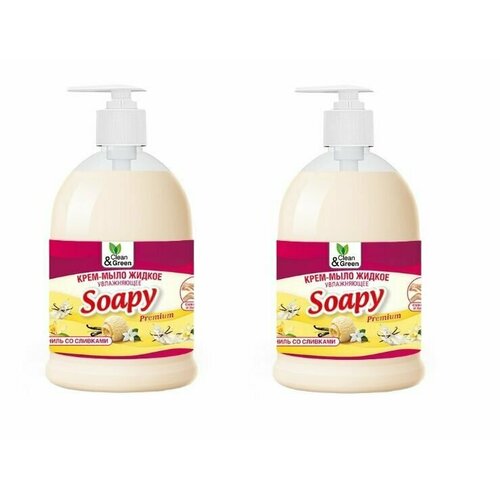 Clean&Green Крем-мыло жидкое Soapy ваниль со сливками, 500 мл - 2 шт