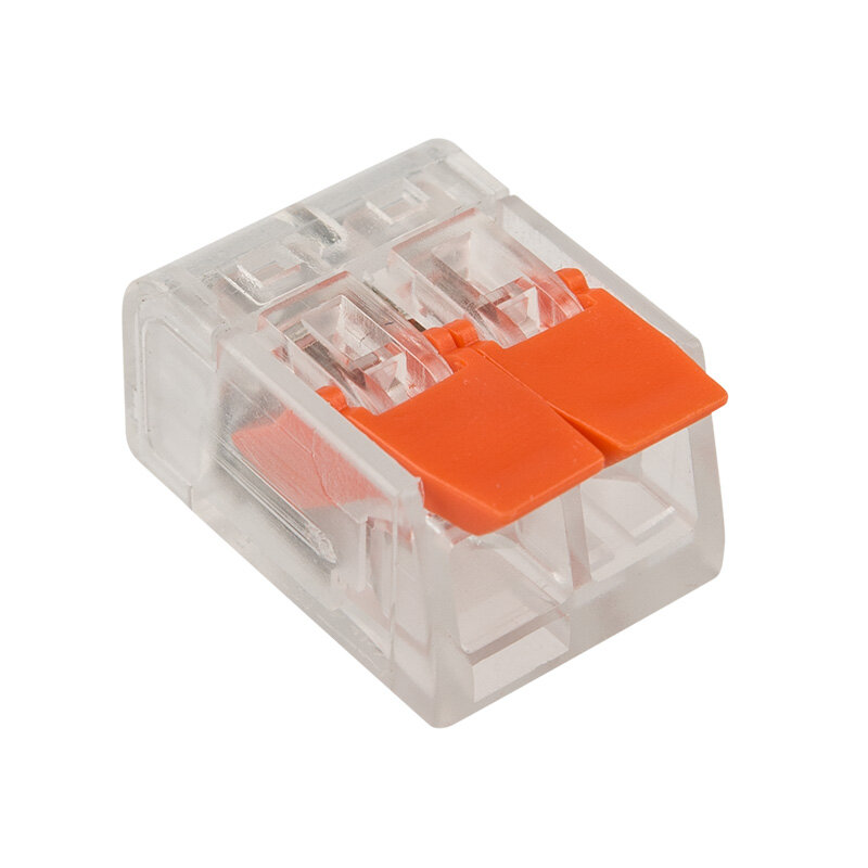 фото Универсальная компактная клемма СМК 221-412, 2-проводная до 4,0 мм² (50 шт/уп) REXANT 07-5202 (50 шт)