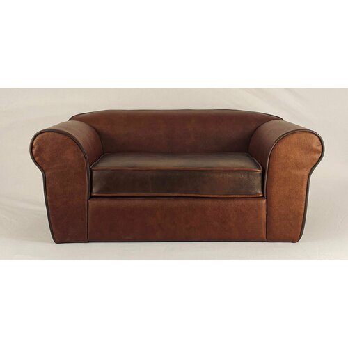 Лежак диванчик для собаки "Гоя", 90х60х40 см, коричневый, экокожа