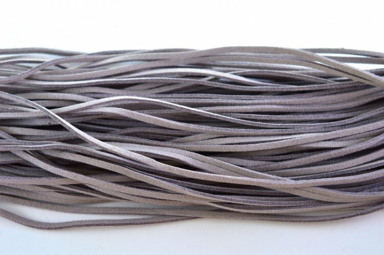 Шнур из искусственной замши ширина 25мм толщина 12мм цвет серый 54-007 отрез около 1 метра