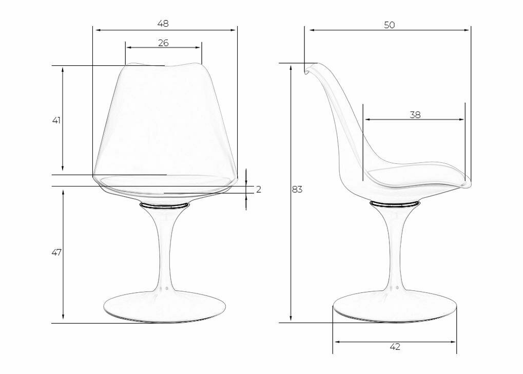 Стул обеденный DOBRIN TULIP, LMZL-PP635E, белое основание, цвет белый (W-02) - фотография № 6