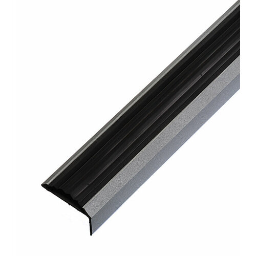 Порог алюминиевый угловой наружный 37,5х23х900 мм серебро с резиновой вставкой