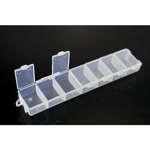 Контейнер для мелочей прямоугольный 7 ячеек 15,5х3,5х2,0см, пластиковый, 1005-009, 1шт