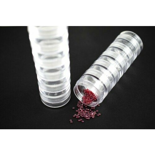 Контейнер для мелочей круглый, диаметр 3,9см, высота 12см, 6 секций, пластиковый, 1005-066, 1шт