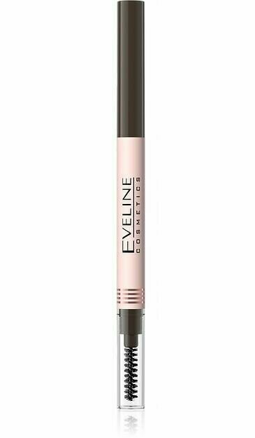 Eveline Cosmetics Водостойкий карандаш для бровей Brow & Go, Taupe, темно-серо-коричневый, 14 г