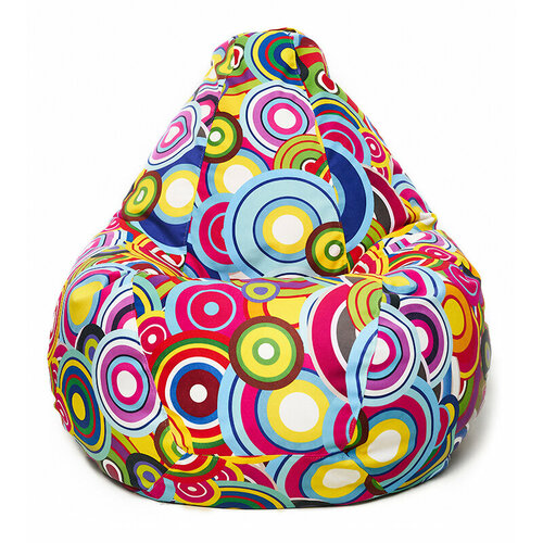 Пуф Кресло груша XL Велюр с принтом 03