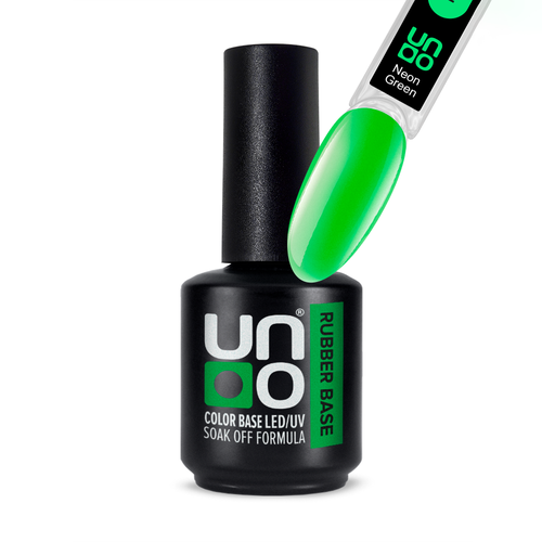 Камуфлирующее базовое покрытие Color Rubber Base Neon Green UNO 12 г базовое каучуковое покрытие base rubber premium 50ml