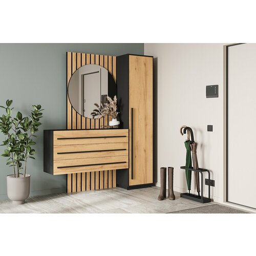 Прихожая Неаполь - 8 фабрика «Мебель Лэнд 24» ШxГxВ 160x37x200