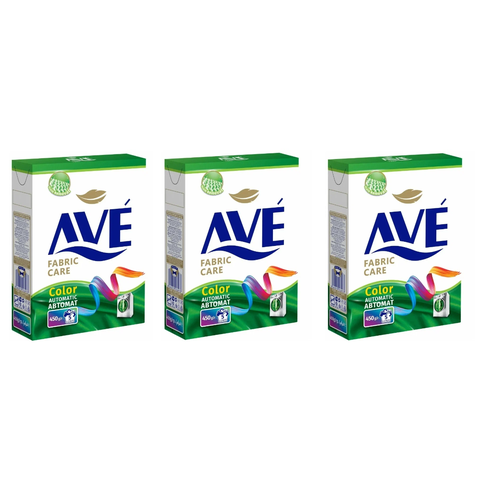 AVE Порошок стиральный автомат Для цветных вещей, 450 гр, 3 шт