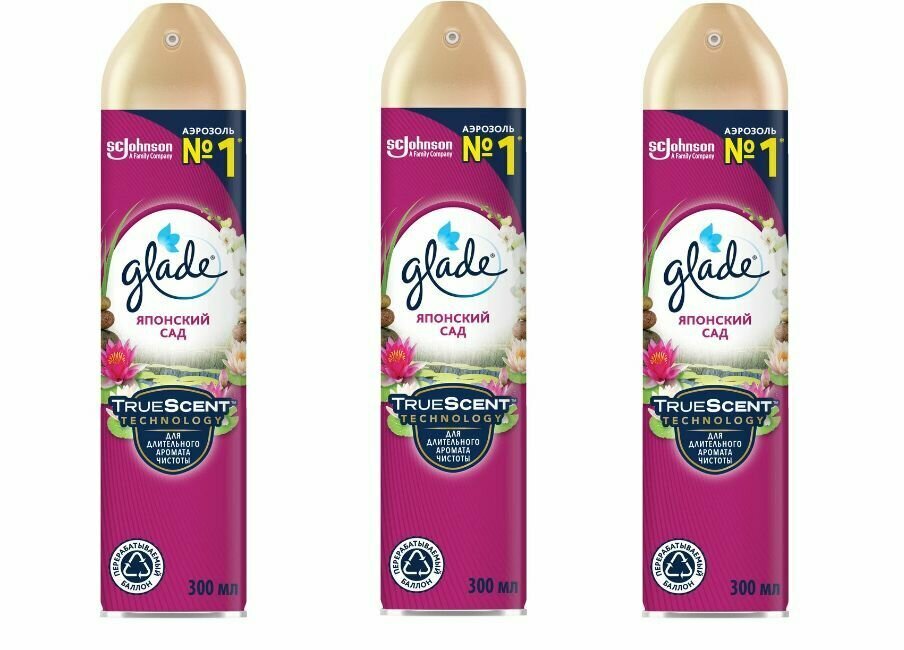 Glade Освежитель воздуха Японский сад 300 мл - 3 шт
