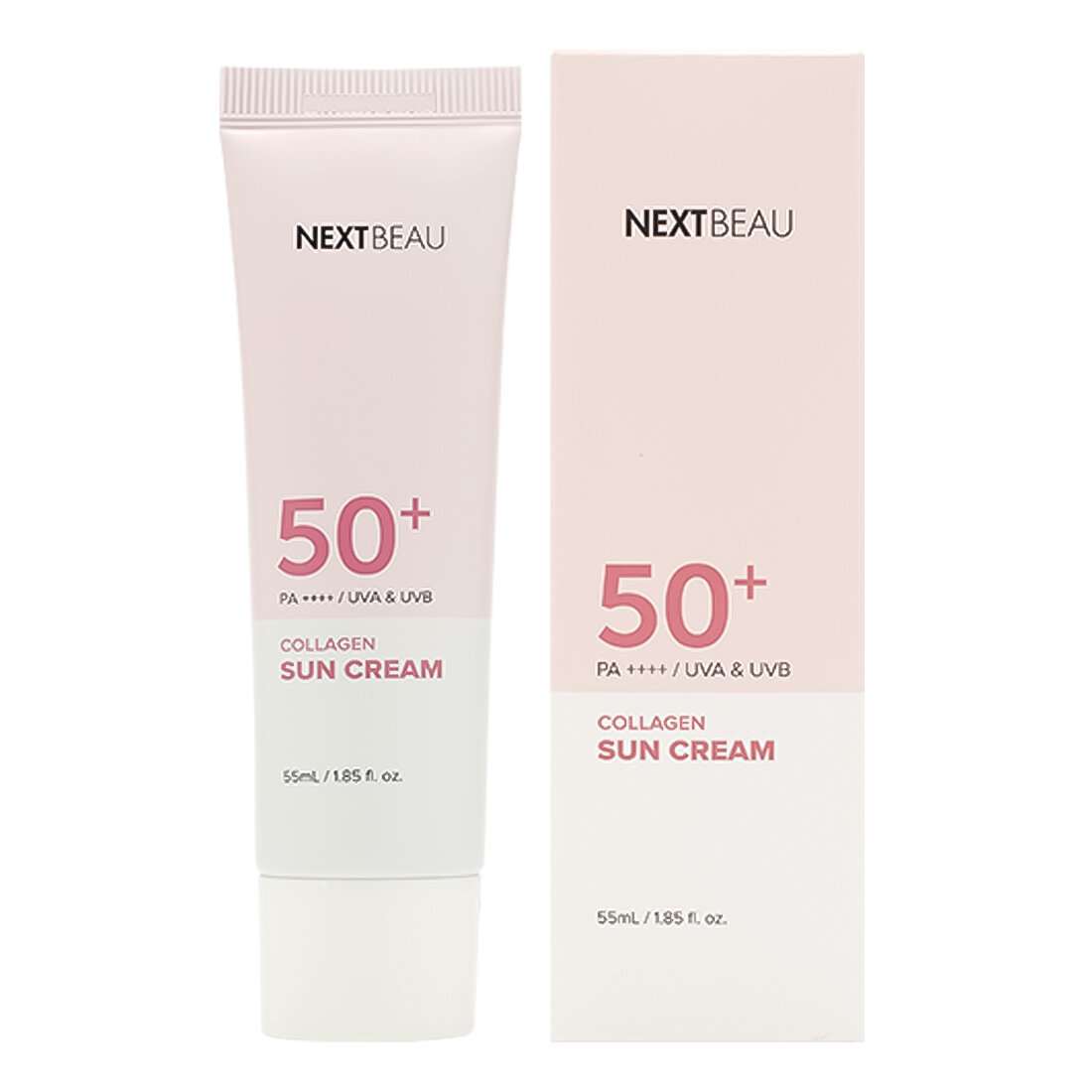 NEXTBEAU Солнцезащитный омолаживающий крем с коллагеном, SPF50+/PA++++, 55 мл, NEXTBEAU