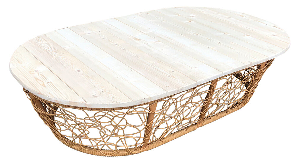 фото Садовый стол M-Group кофейный Мамасан ротанг