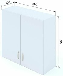 Кухонный модуль настенный белый навесной кухонный шкаф для посуды 80х72х30 касторама
