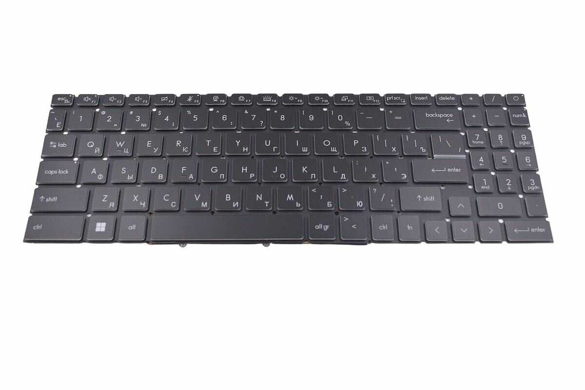 Клавиатура для MSI Modern 15 B12M ноутбука с белой подсветкой