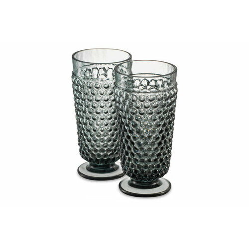 Набор бокалов для воды Klimchi Гвоздь 300 мл, 2 шт, богемское стекло, серый