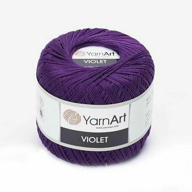 Пряжа VIOLET (YarnArt), фиолет - 5550, 100% мерсеризованный хлопок, 6 мотков, 50 г, 282 м.