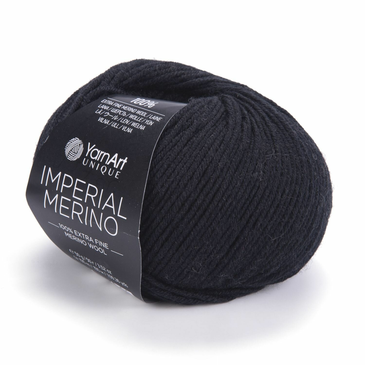 Пряжа Imperial Merino YarnArt, черный - 3301, 100% мериносовая шерсть Extra fine, 10 мотков, 50 г, 100 м.
