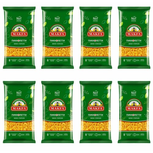 Makfa Макаронные изделия Пикколетти Мини спирали, 450 г, 8 уп