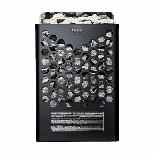 Электрическая печь Helo Hanko 60 STJ (с пультом, чёрная, арт. 000205) электрическая печь helo himalaya 105 пульт pure 2 0 сталь