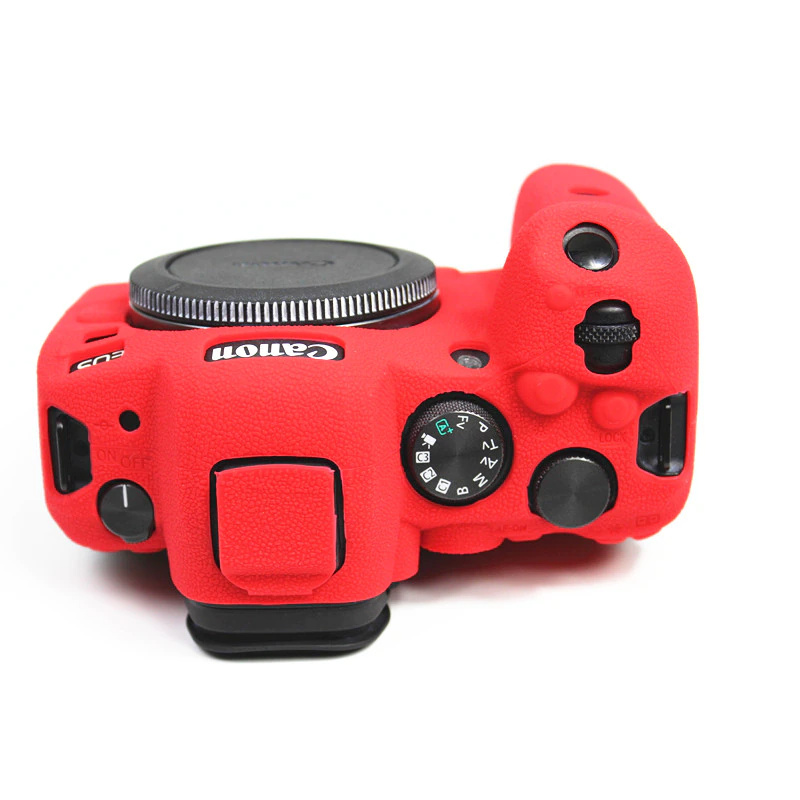 Силиконовый противоударный чехол MyPads Antiurto для фотоаппарата Canon EOS R6/ R6 Mark II R6II ультра-тонкий из мягкого качественного силикона кра. — фото 1
