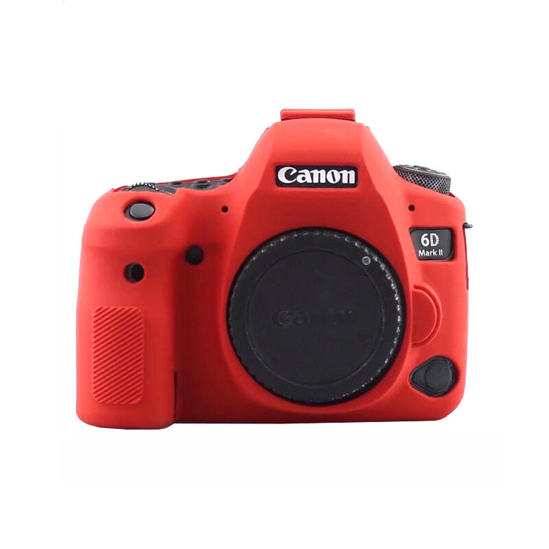 Защитный силиконовый чехол MyPads Antiurto для фотоаппарата Canon EOS 6D Mark II из мягкого качественного силикона красный