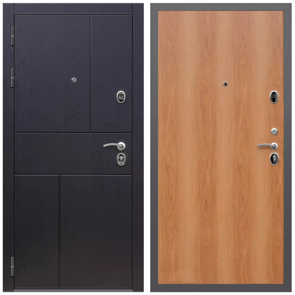 фото Дверь входная Армада Оникс / ПЭ Миланский орех МДФ панель 6 мм гладкая