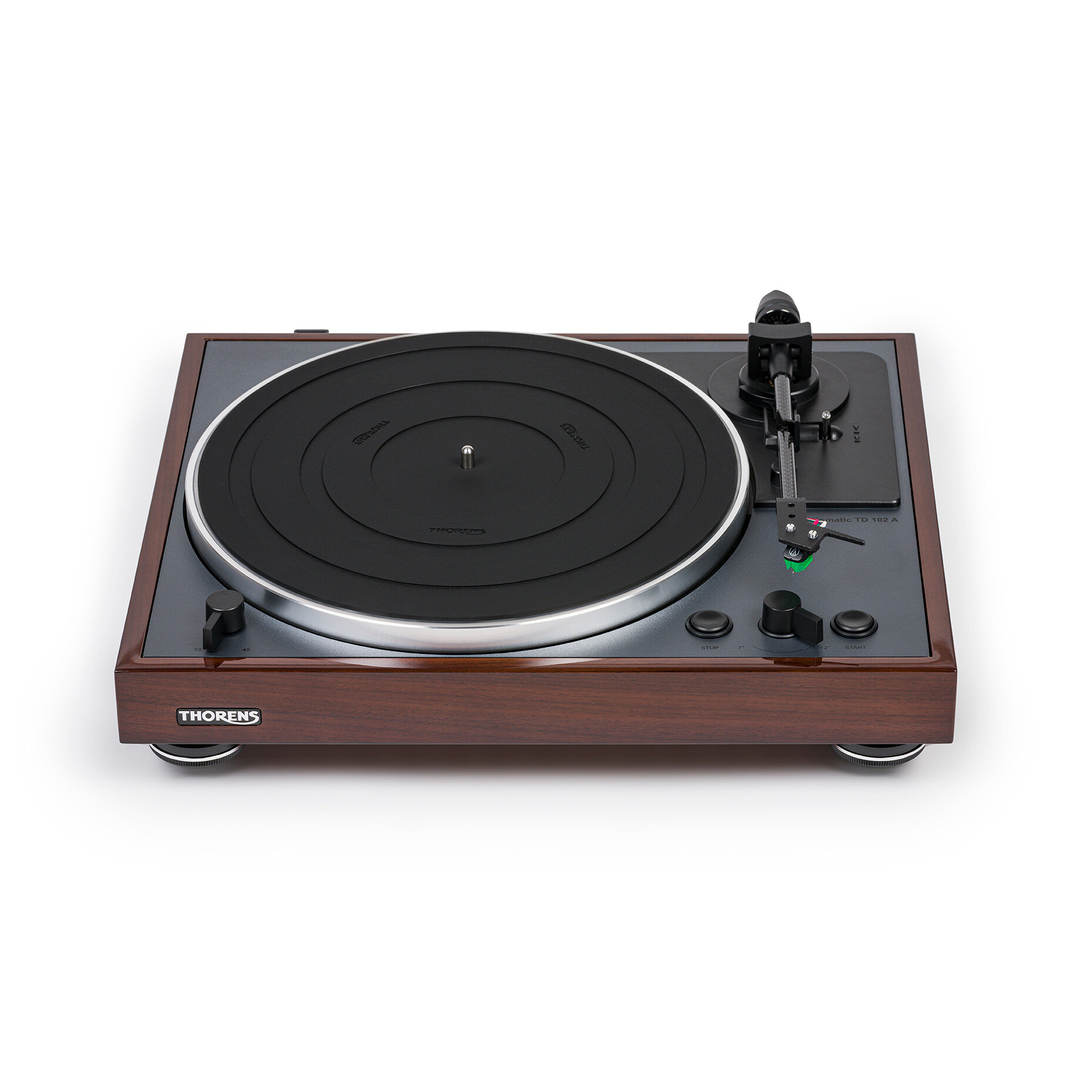 Автоматический проигрыватель винила Thorens TD 102 A (AT-VM95E) High Gloss Walnut — фото 5