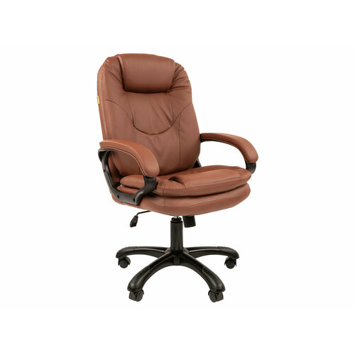 Кресло руководителя тайпит-мк CHAIRMAN 668 Коричневый, экокожа / Черный, пластик