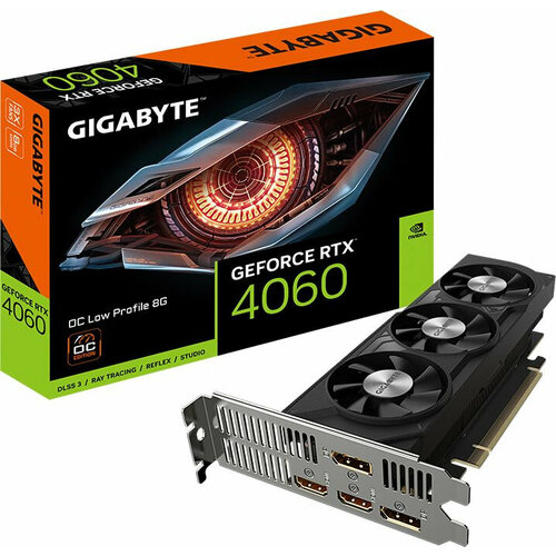 GIGABYTE Видеокарта Gigabyte PCI-E 4.0 GV-N4060OC-8GL NVIDIA GeForce RTX 4060 8Gb 128bit GDDR6 2475/17000 HDMIx2 DPx2 HDCP Ret GV-N4060OC-8GL